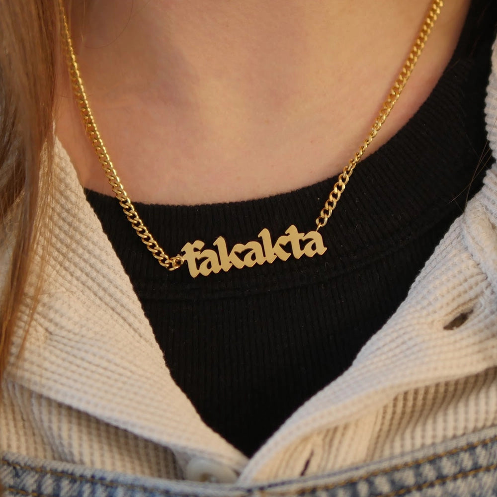 Fakakta Blackletter Font Necklace