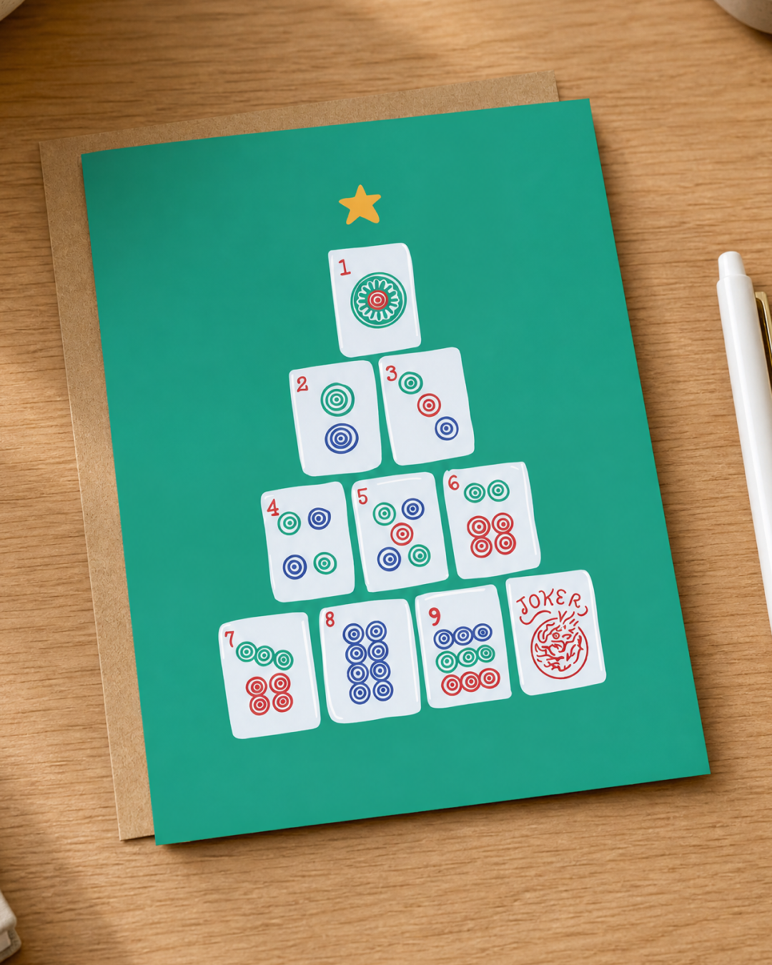 Mahjong Christmas Tree Card