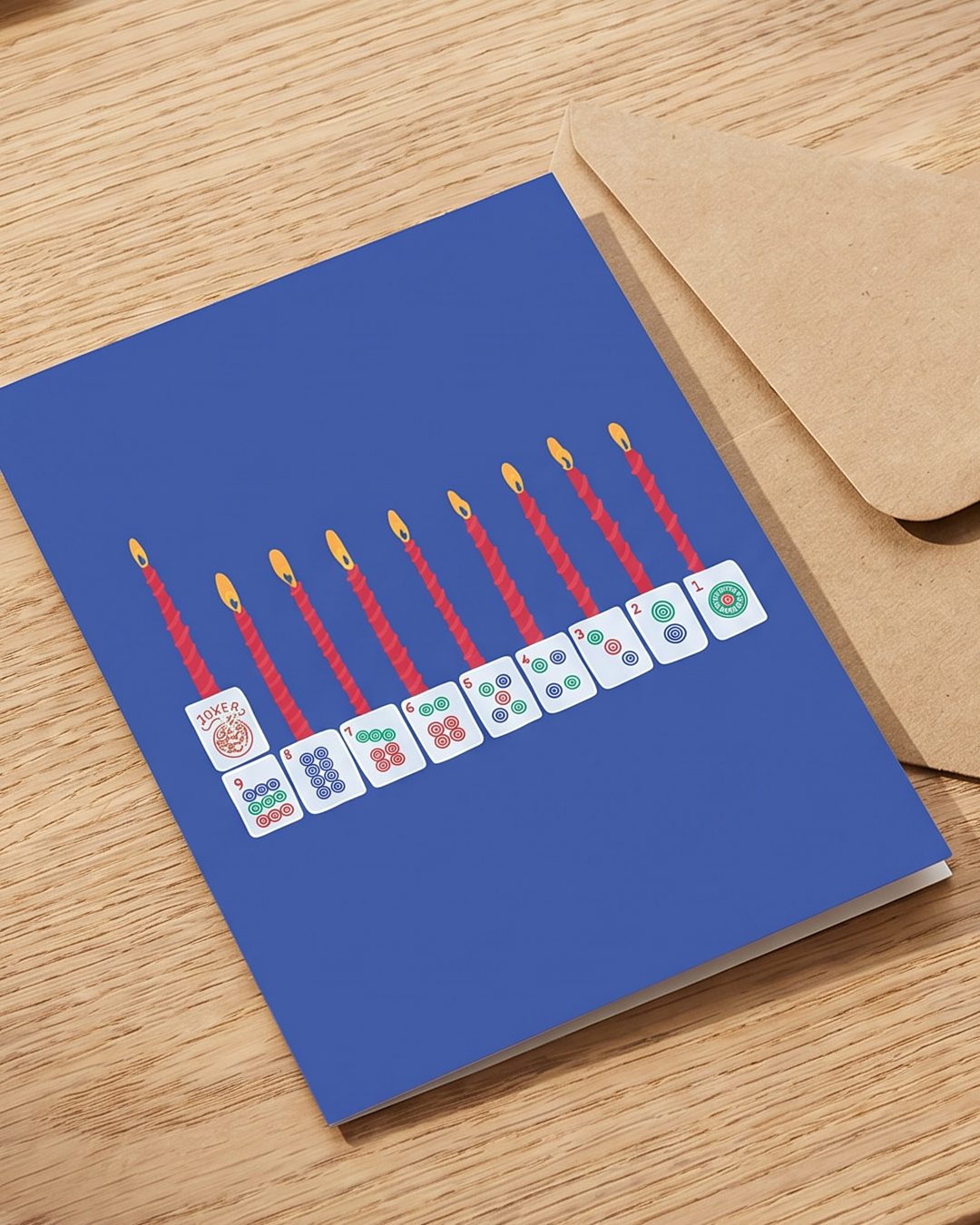 8 Days of Mahjong Menorah Hanukkah Menorah Card