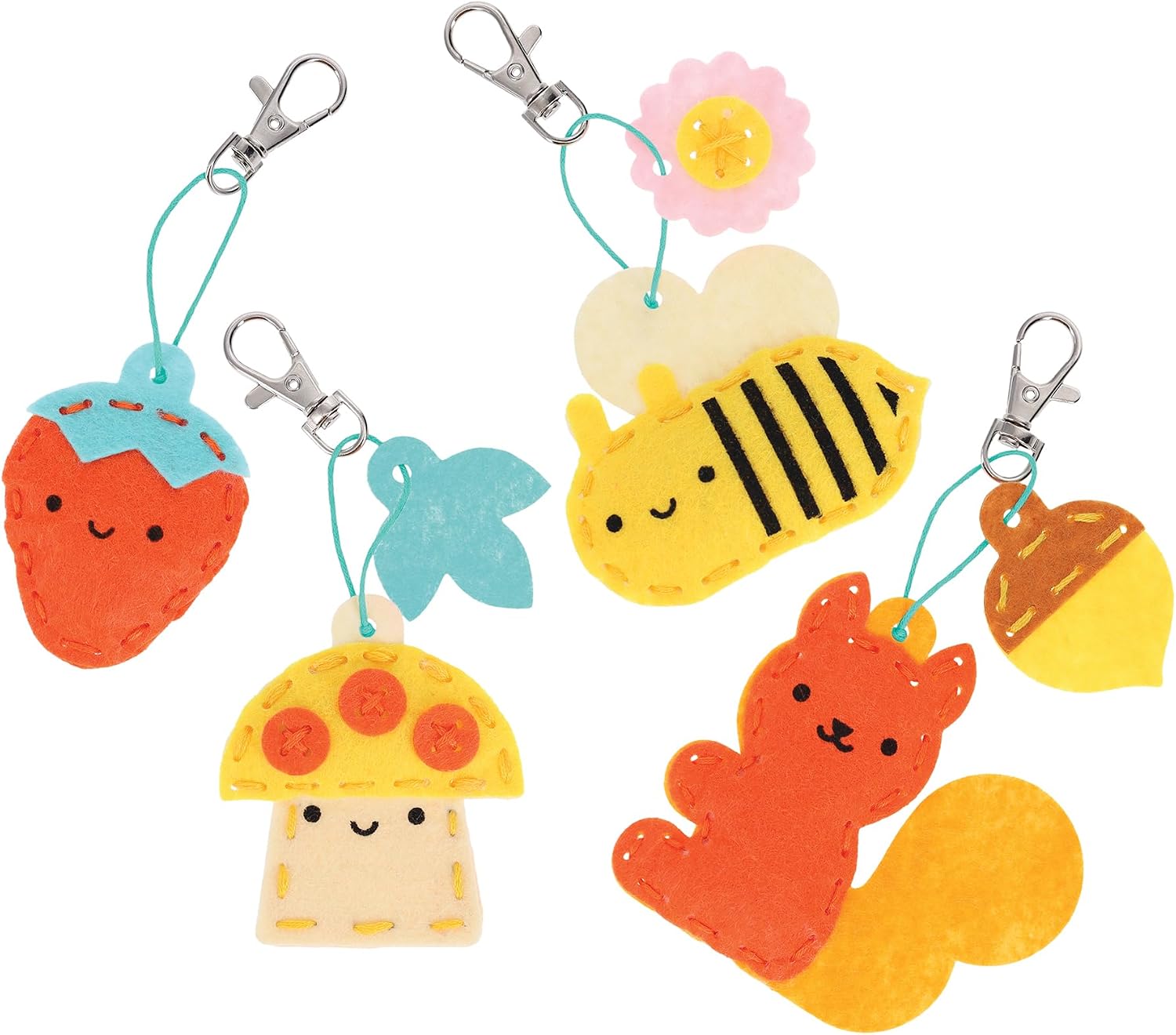 Petit Collage: Bag Charm Pals Felt Craft Kit, Make 4 Different Charms