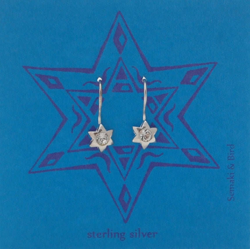 Star of David Earrings with Clear Crystal