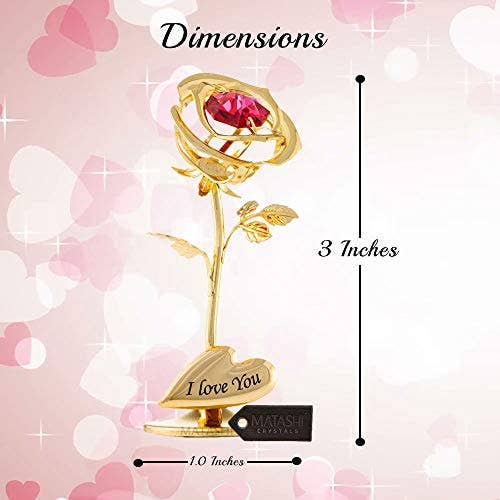 Gift for Mom 24k Gold Plated Rose Flower Tabletop Ornament