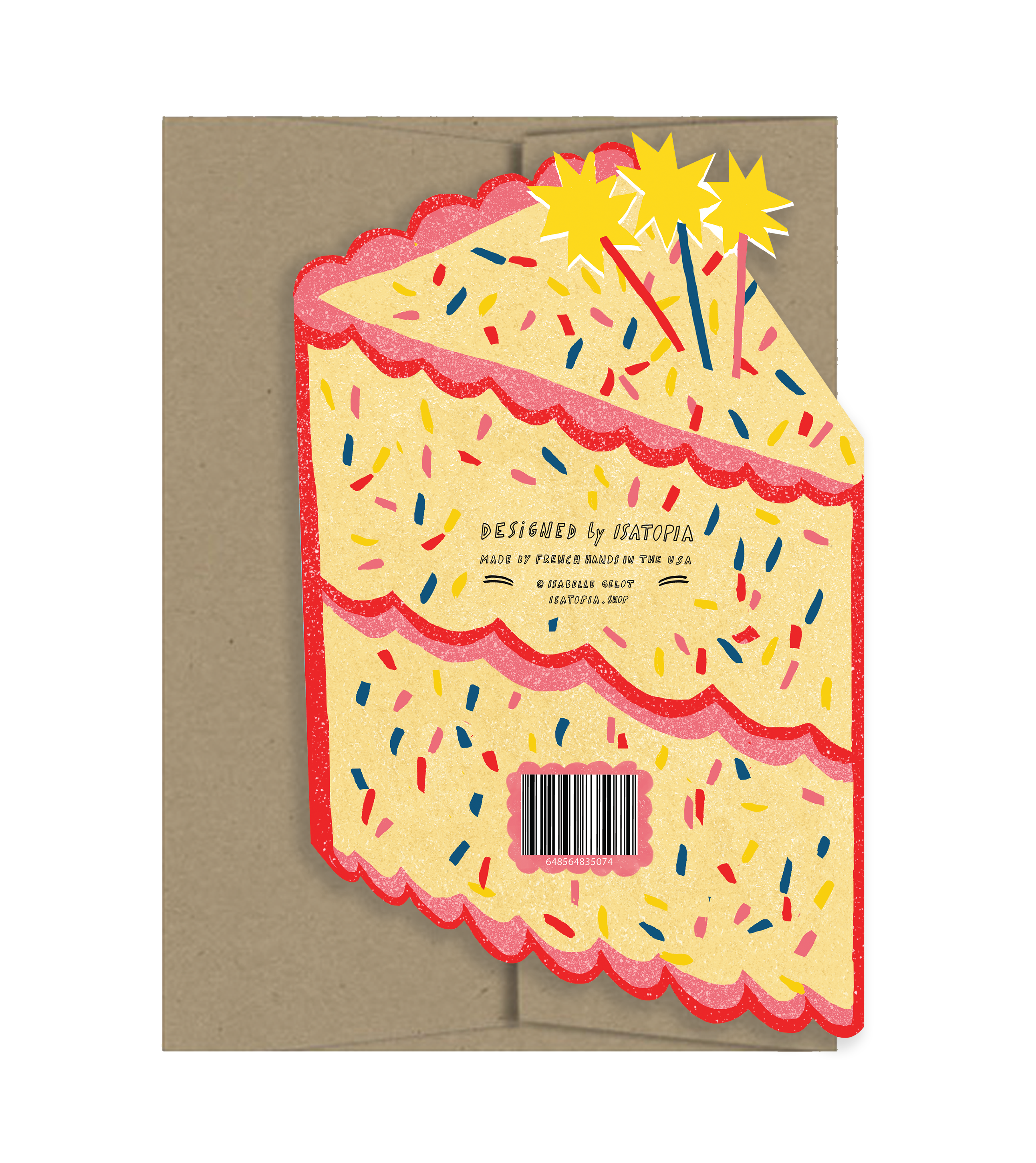 Birthday Star Cake - Die Cut Card