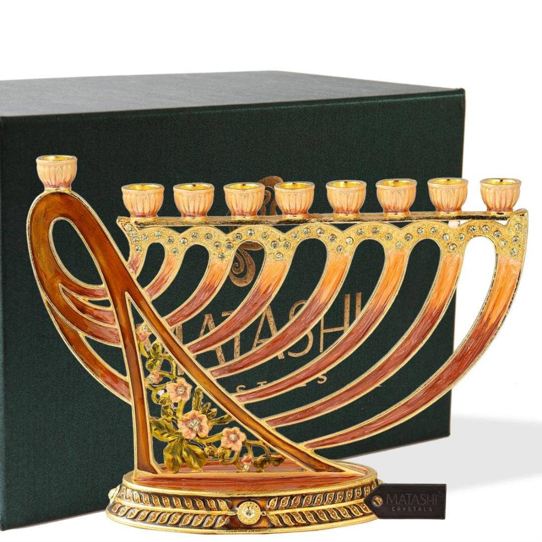 Menorah Matashi Hand Painted Enamel Candelabra for home