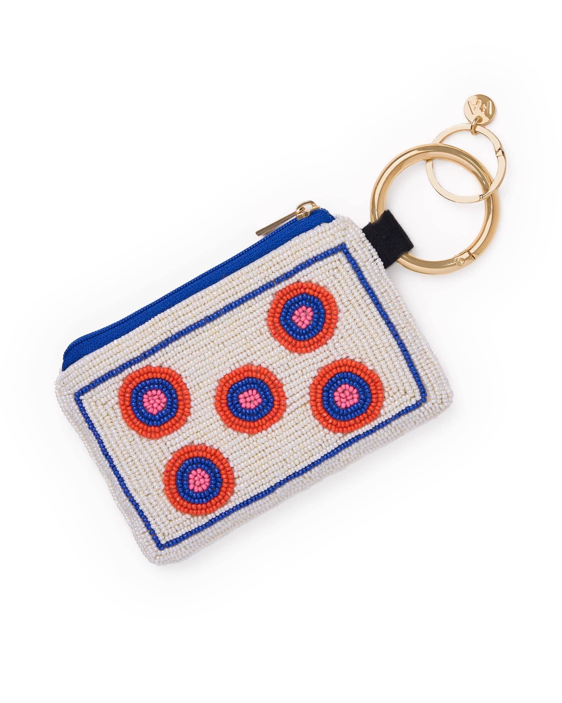 Mary Mahjong Beaded Coin Purse Ivory