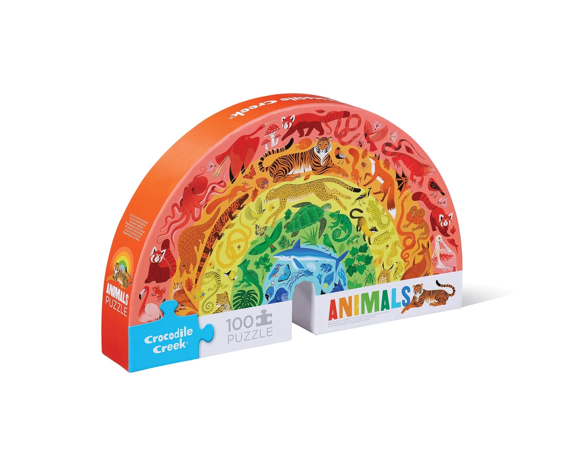 100-Piece Shaped Box Puzzle - Rainbow Animals