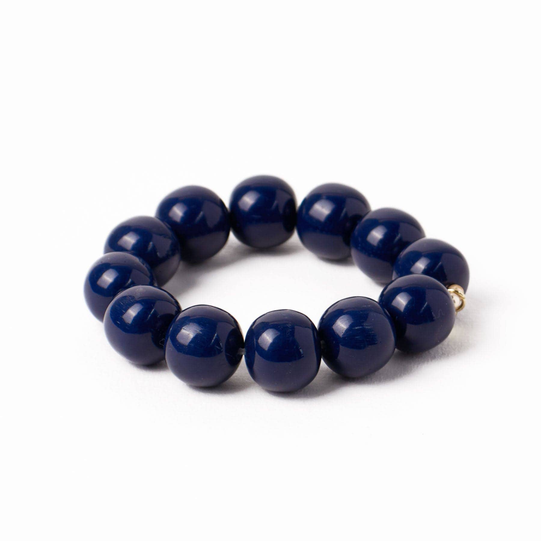 Cece Large Resin Bead Bracelet Navy