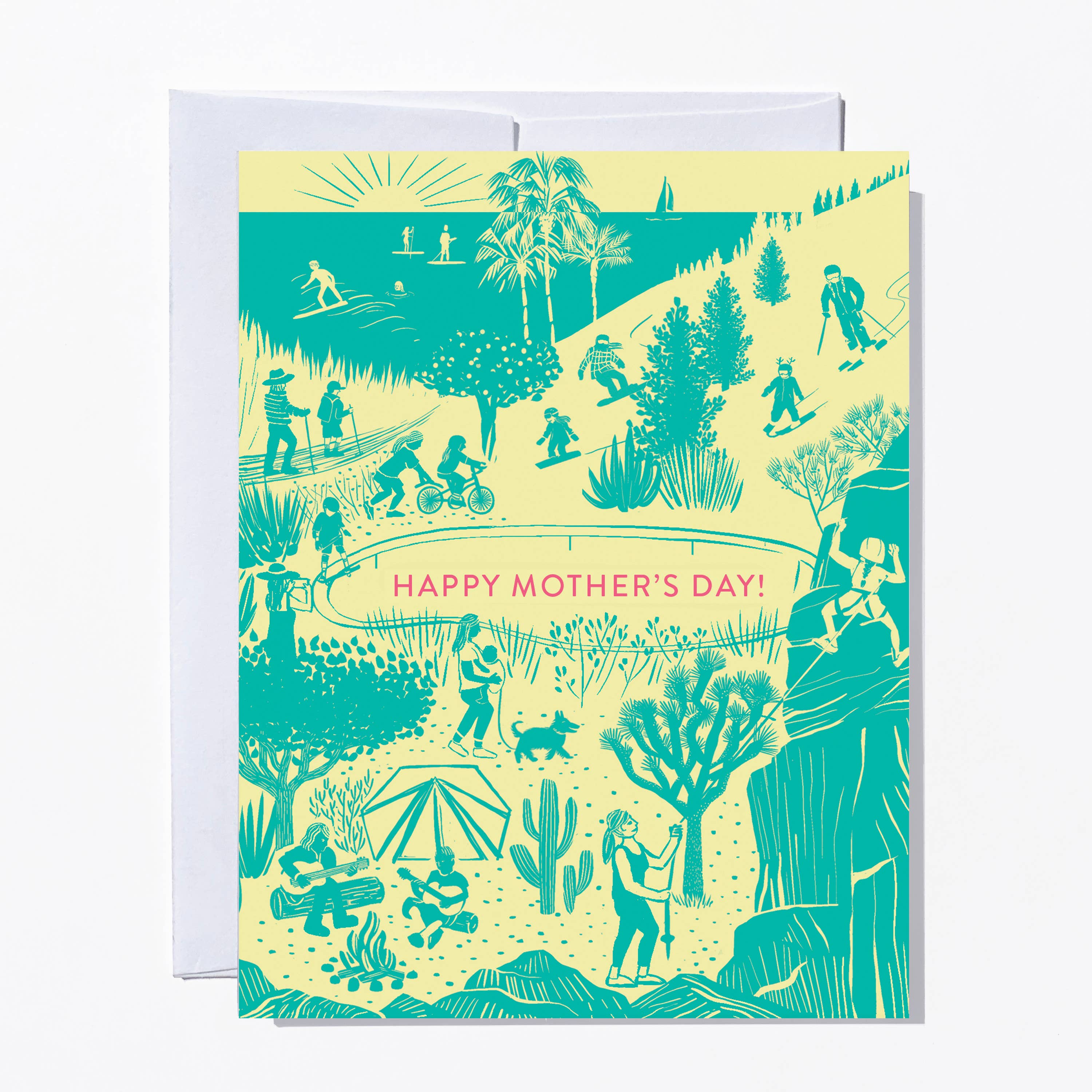 Outdoor Adventure Mom Hiking Camping Mother's Day Card