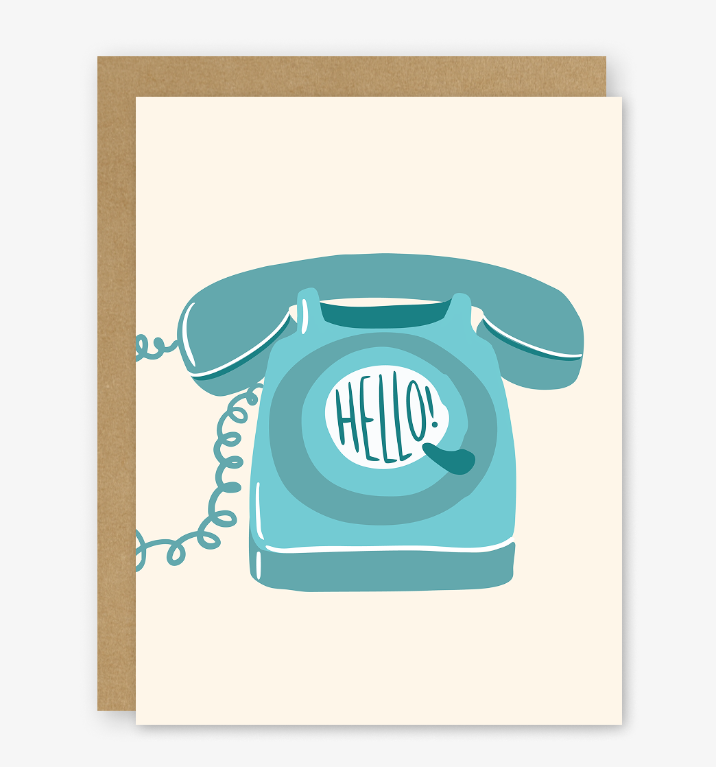 Rotary Phone Hello Card | Thinking of You Anytime Card