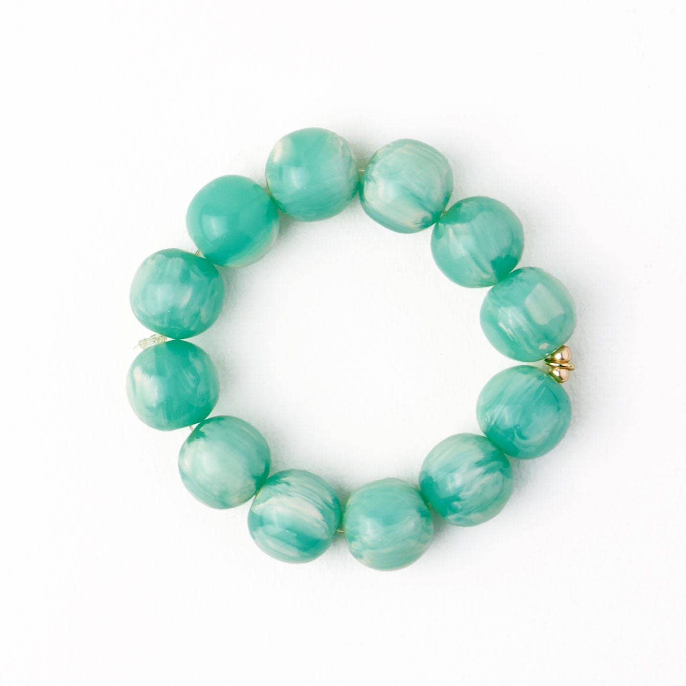 Cece Large Resin Bead Bracelet Aqua