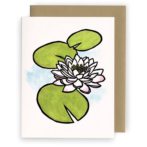 7-Water Lily Letterpress Greeting Card
