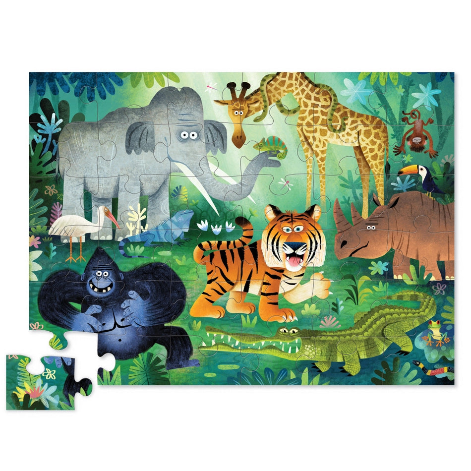 36-Piece Shaped Box Puzzle - Wild Kingdom
