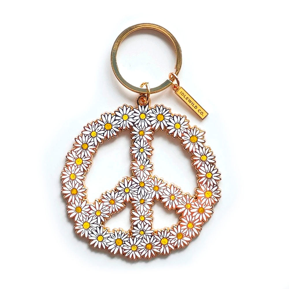 Peace Daisy Keychain