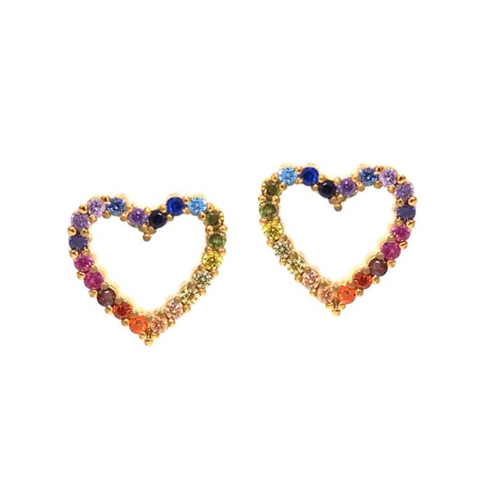 Open Heart Rainbow Earrings