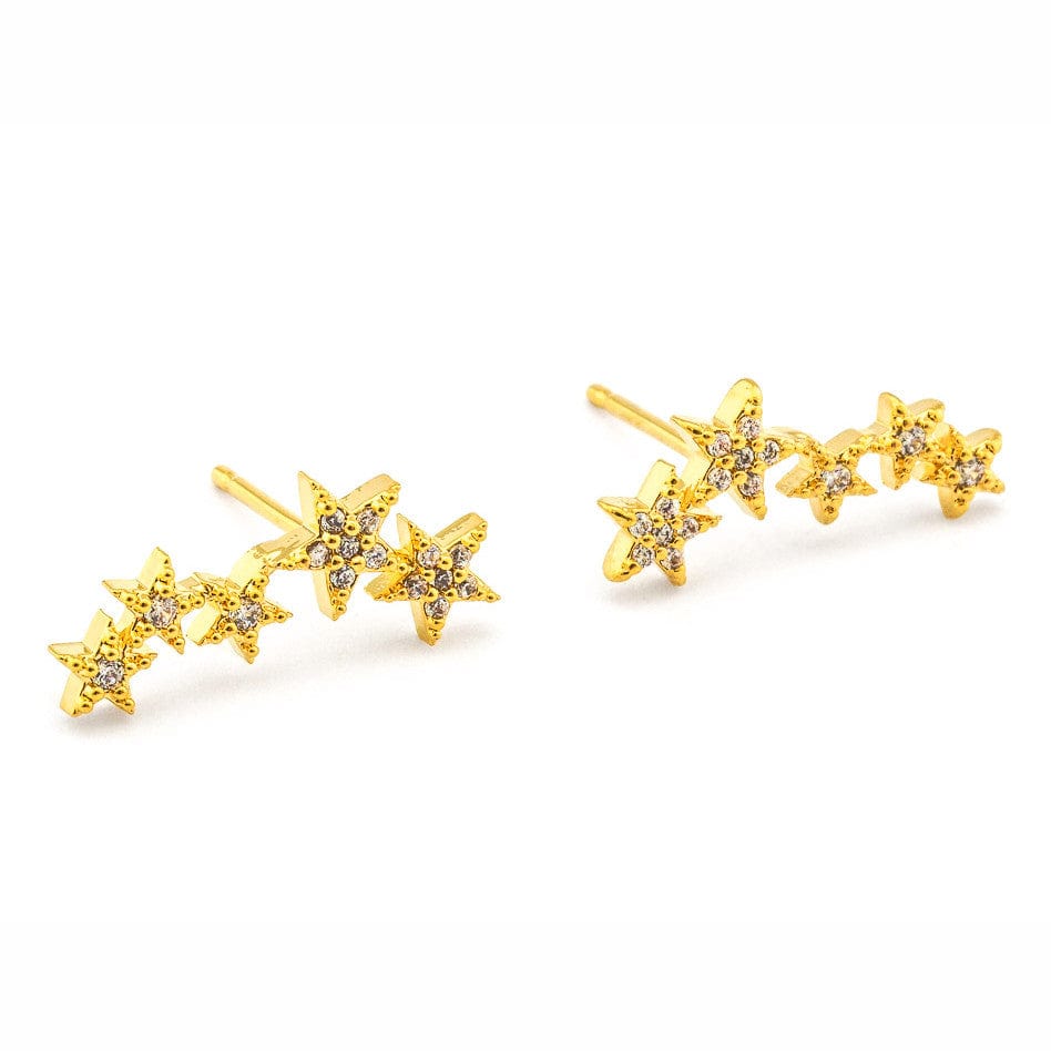 5 Star Pave Stud Earrings