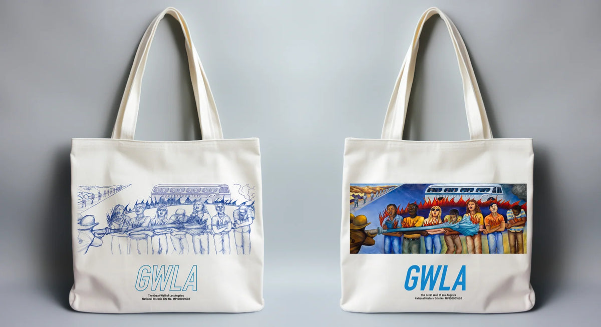 Tote Bags from "The 1960s- A Generation on Fire: Judy Baca's Great Wall of Los Angeles"