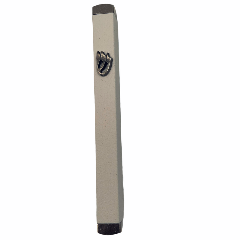 Slim White Aluminum Mezuzah Case