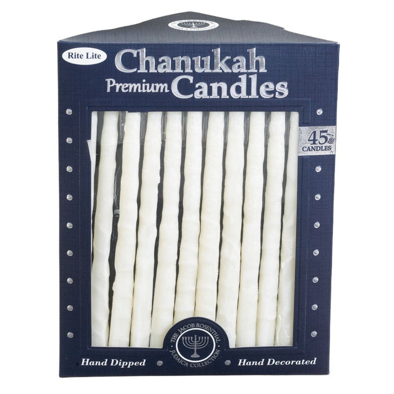 Premium White Frosted Hanukkah Candles