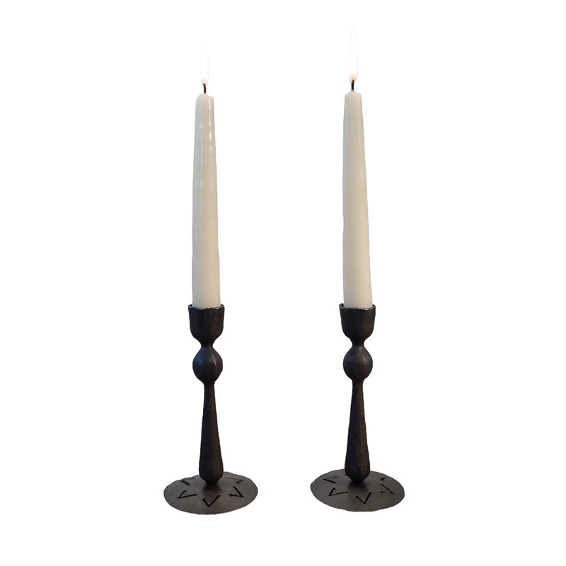 Forged Steel Candlesticks with Mogen David Star