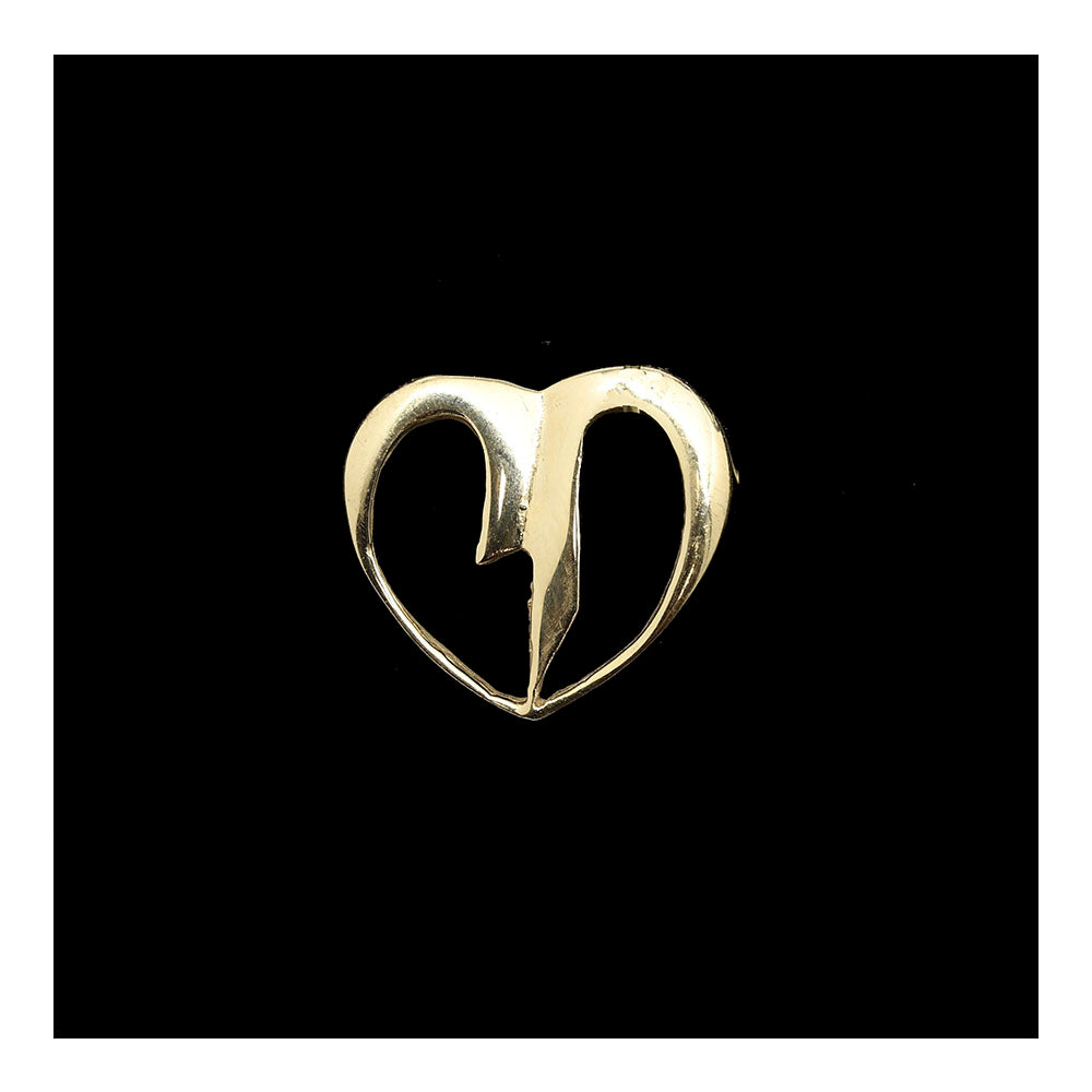 Pendant- Chai Heart in 14K Gold