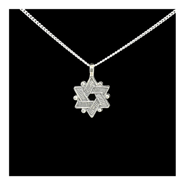 Antiqued Sterling Silver Interwoven Star of David