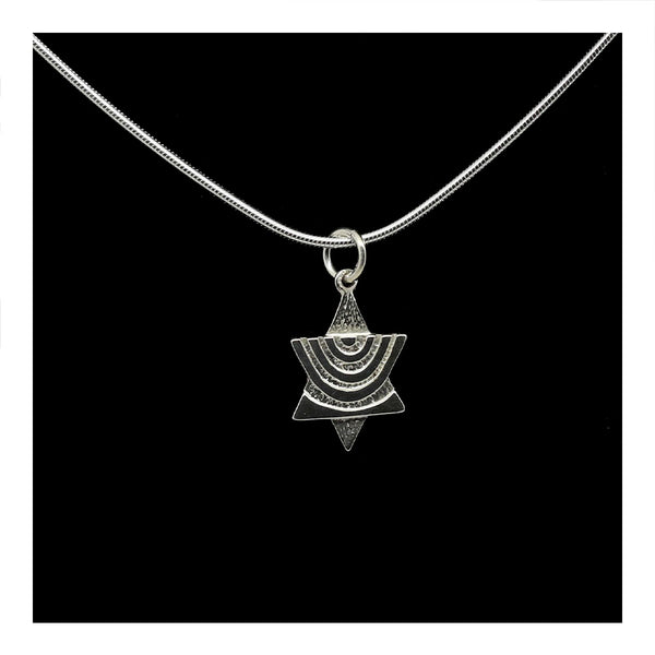 Sterling Silver Star of David with Menorah