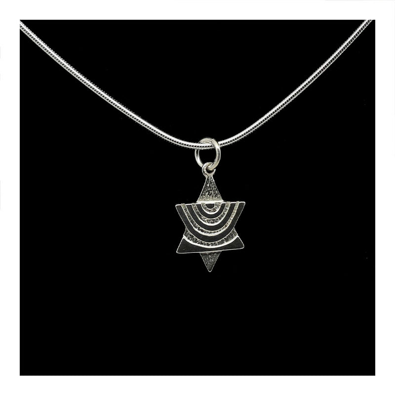 Sterling Silver Star of David with Menorah