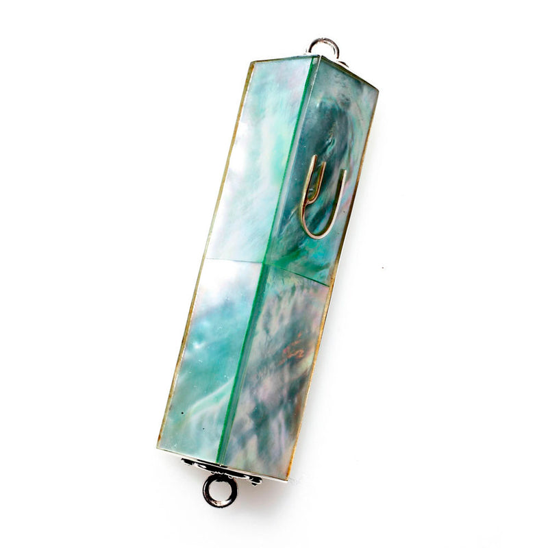Bali Chai Mezuzah with Mother of Pearl Triangular