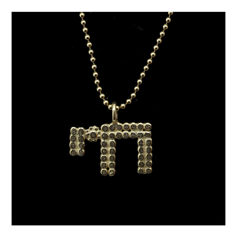 Necklace with Beaded 24K Gold Chai