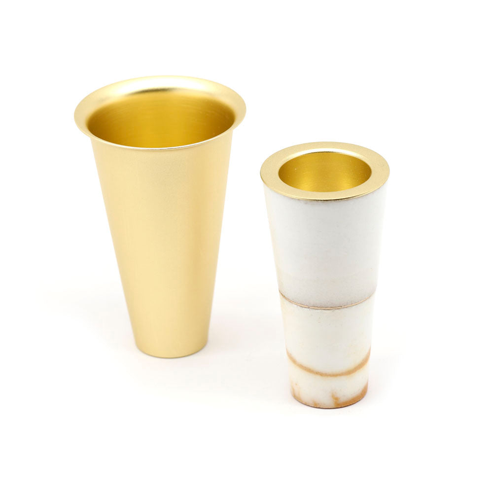 Kiddush Cup Set- Saltware with Gold Finish Bowl