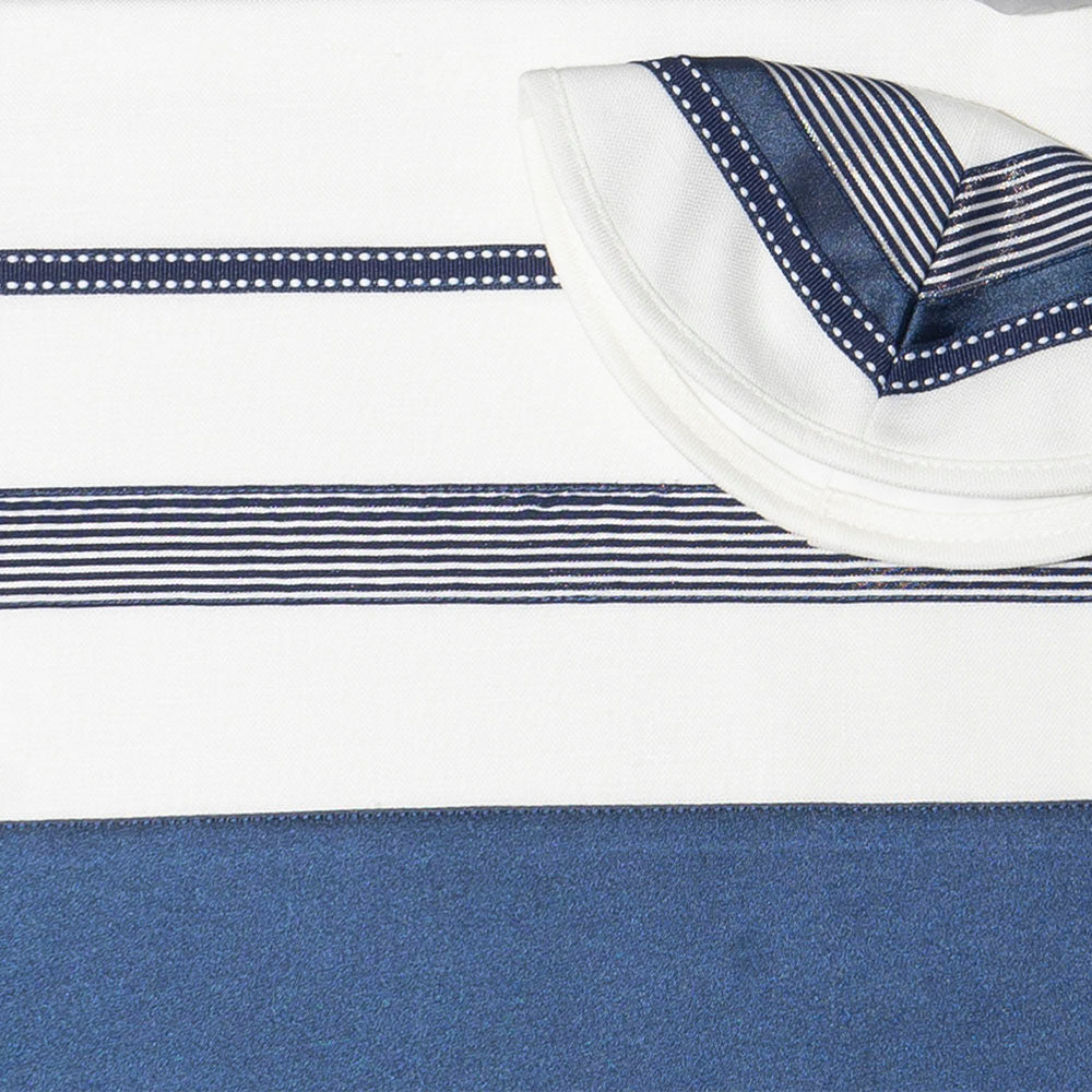 Tallit Set- Florida (Blue with White Contrast Stitch)
