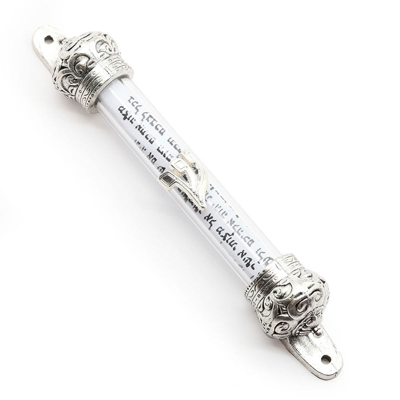 Crown Topper Mezuzah in Silver