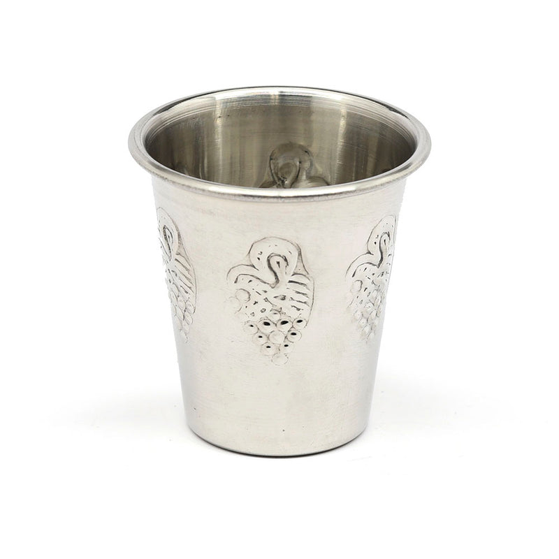 Kiddush Cup in Stainless Steel with Grapes