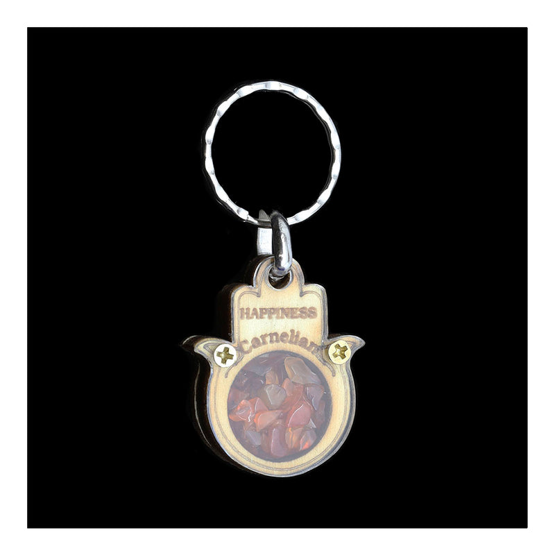 Hamsa Keychain with Stones