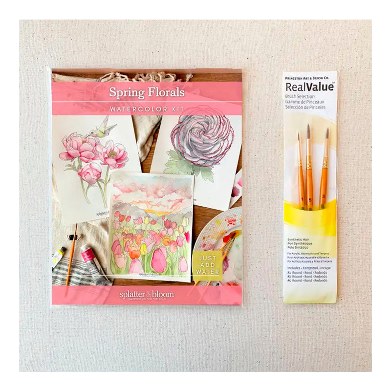Watercolor Painting Kit, Spring Florals