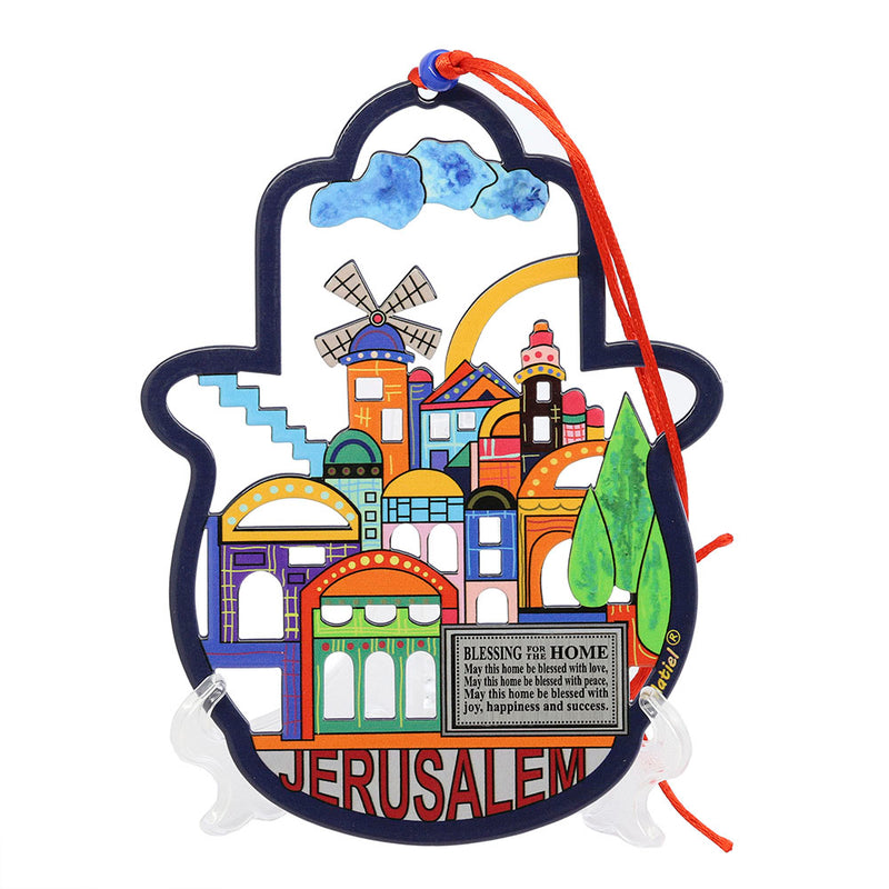 Colorful Jerusalem Wall Hamsa