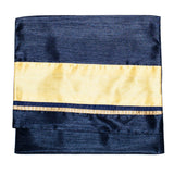 Tallit and Bag Navy and Camel on Cream Wool