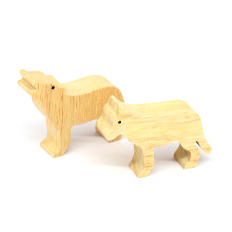 Wood Wolf Pair