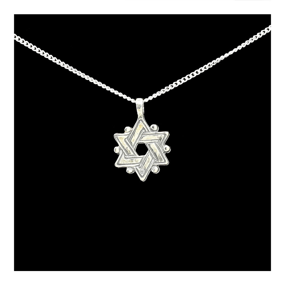 Antiqued Sterling Silver Interwoven Star of David