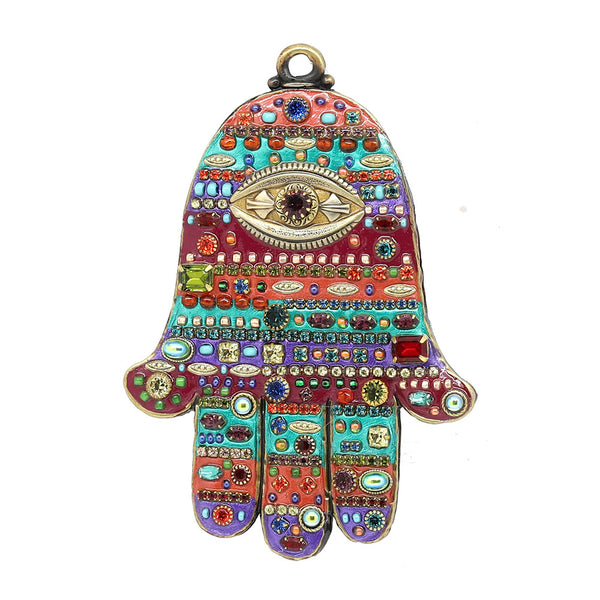 Hamsa Wall Hanging with Multicolor Stones
