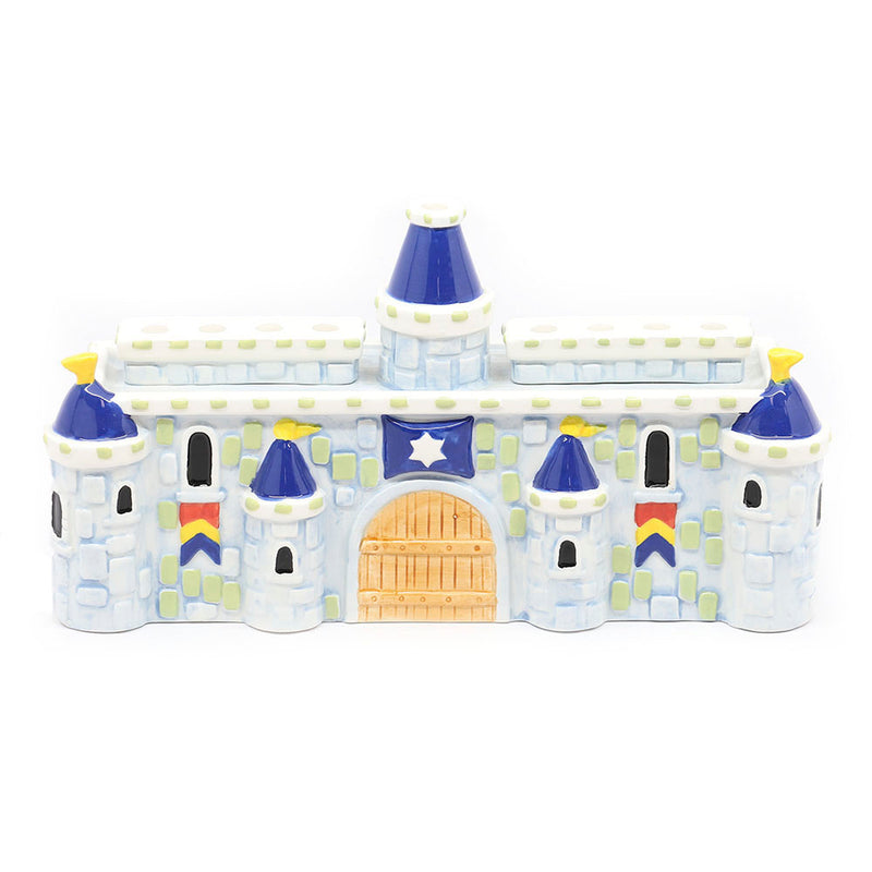 Hannukiah- Ceramic Blue Castle