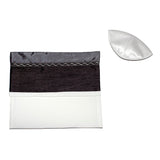 Tallit Set Charcoal Gray and Brown Trim