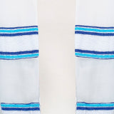 Tallit and Bag in Wool with Blue Trim