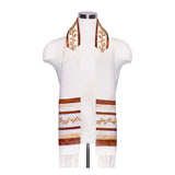 Tallit Set Brown and Gold Floral Sequin