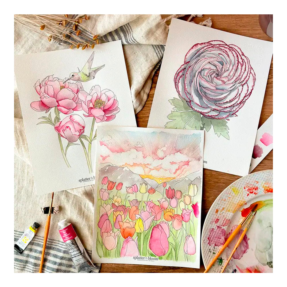 Watercolor Painting Kit, Spring Florals