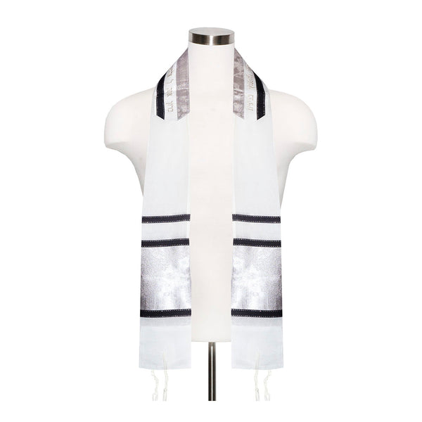 Tallit Set- Pennsylvania (Sheer with Black and Silver Shimmer Satin)
