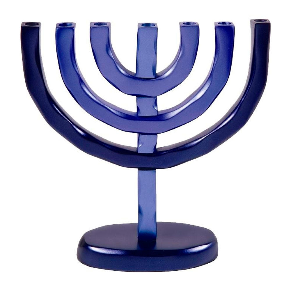 Blue Menorah in Anodized Aluminum