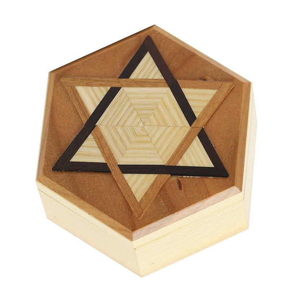 Hexagon Box with Star of David Motif