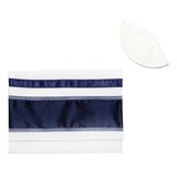 Tallit Set with Navy and Whie Ionic Bands