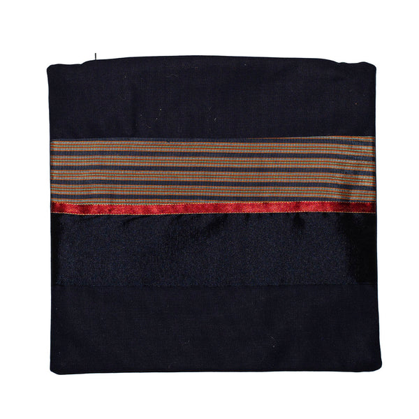 Tallit and Bag Sheer with Navy, Gold and Red Trim